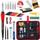 Soldering Iron Kit, 60W LED Display Digital Solder Pen, 5pcs Replaceable Tips, 21-in-1 Fast Heating with Solder Wire, Stand, Desoldering Pump, Wire Stripper, for Electronics Repair Hobby DIY 120V