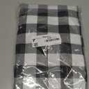 Smiry Rectangle Picnic Table Cloth, Elastic Waterproof Fitted Vinyl Tablecloths, Flannel Backed Buffalo Plaid Table Covers for Dining, Camping, Outdoor (Black and White, 30" x 72")