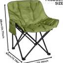 AXIONA ELEMENTS Outdoor 3-Layer Padded Moon Chair, Thick Cotton Cushion, 600D Oxford Fabric, Portable Folding Camping Chair with Side Pocket, Supports up to 300 lbs, 26" x 15" x 15" (Green/Compact)