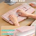 Pink Wireless Keyboard and Mouse Combo, 30dB Quiet Ergonomic Wave Keyboard Set with Soft Leather Palm Rest, Dual-System Switch for Windows/Mac, Ideal for Business Teams Home Office - SABLUTE MA41