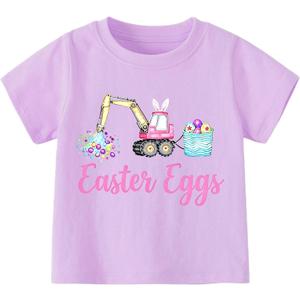 Girls Easter Shirts Kids Cotton Graphic Tees Casual T-Shirts 3-7 Years