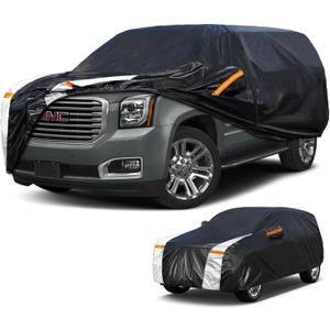 Large SUV Car Cover for GMC Yukon 100% Waterproof All Weather, Heavy Duty Outdoor Full Exterior Covers Rain Sun Wind UV Protection.