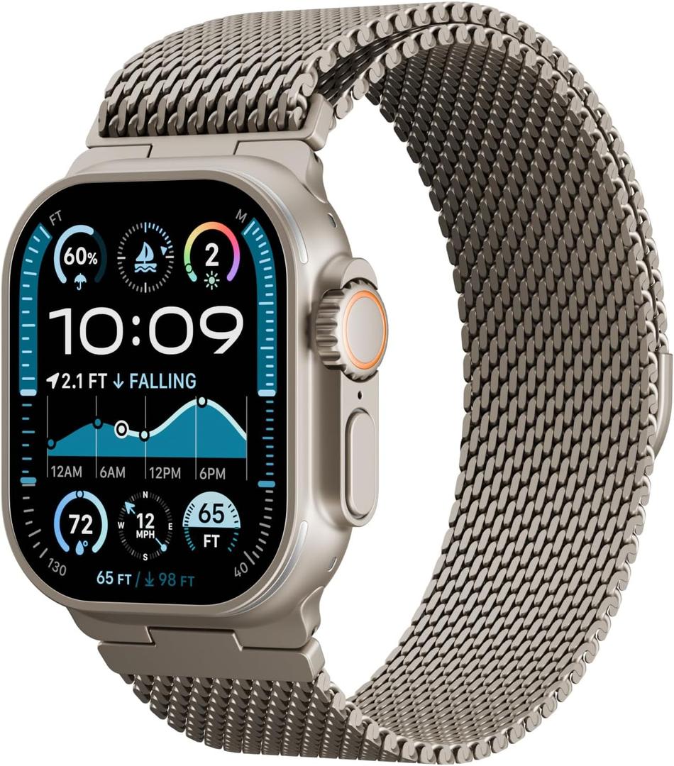 Milanese Mesh Loop Compatible with Apple Watch Band Ultra 2/Ultra 49mm 46mm 45mm 44mm Men, Breathable Replacement Band for iWatch SE Series 10/9/8/7/6/5/4