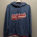 Original Patch Kangaroo Hoodie Sweatshirt Original Use Blue Burgundy Men's Small