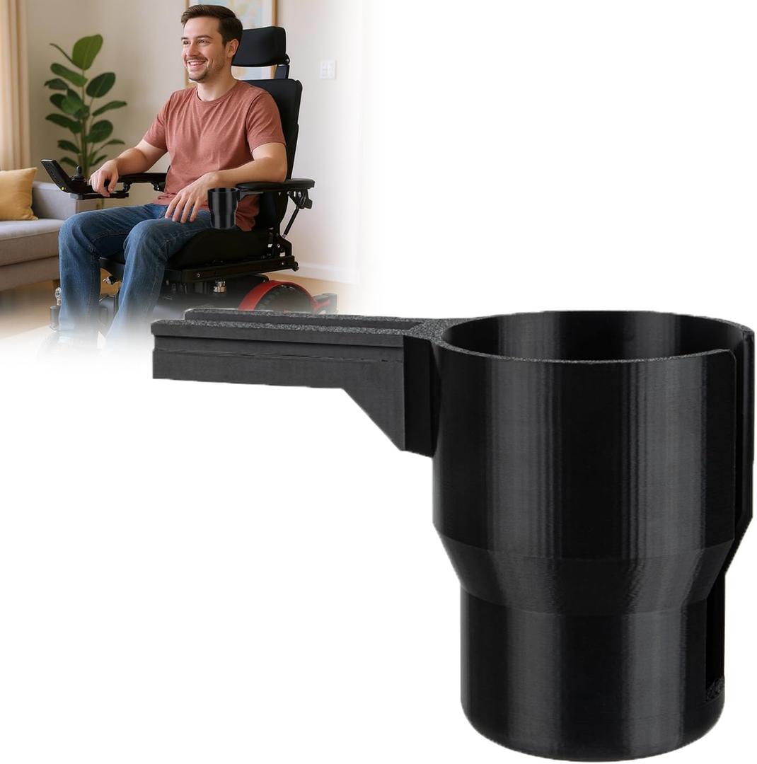 Cup Holder for Permobil Wheelchair | Compatible with Unittrack System | Secure Drink Carrier for 40oz Tumblers, Water Bottles & Travel Mugs | Easy Install | Spill-Resistant Design for Stable Movement