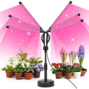 Grow Lights for Indoor Plants, Six Head Plant Light with Full Spectrum, LED Grow Lamps for Seed Starting with Adjustable Gooseneck, Suitable for Flowers Vegetables
