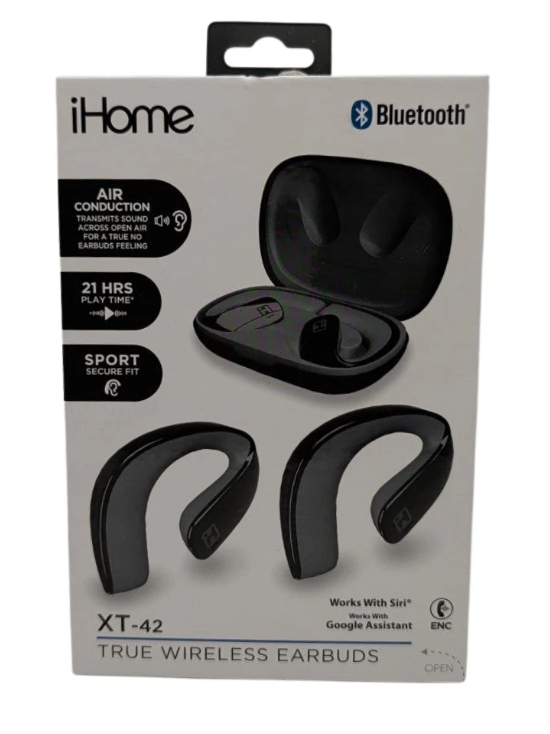 iHome True Wireless Earbuds Sport Touch control EarHook Headphones with Mic