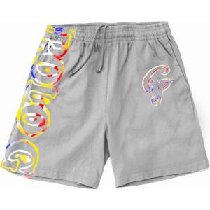Unisex-Adult Painted Shorts (Large, Grey)