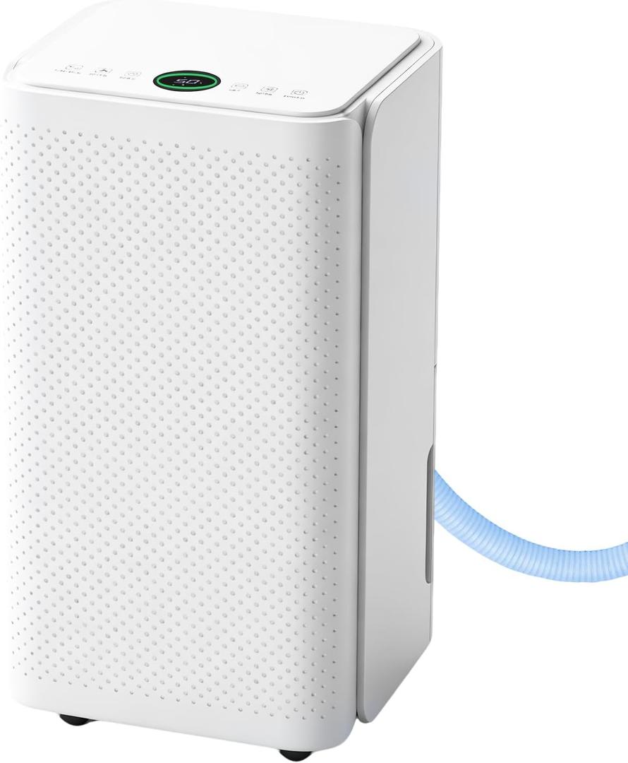 DUMOS 30Pints Dehumidifier for Basement, Dehumidifier with Drain Hose | Most Efficient Energy Star, 2000 Sq.Ft, 0.53 Gallon Tank, 38dB Quiet, Smart Humidity Ring, for Home Bedroom Bathroom, White