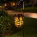 Solar Lantern Outdoor Hanging Lights Gifts for Women Mom Metal Garden Decor Outside Waterproof LED Lanterns for Patio(Butterfly-2pack)