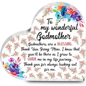 Godmother Desk Decor Godmother Gifts From Godchild Baptism Gift for Godmom Acrylic (Wonderful Godmother)