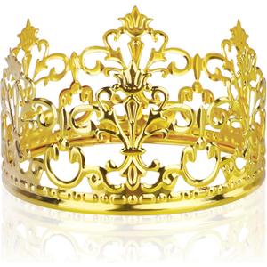 Crown Cake Topper, Vintage Gold Crown Flower Arrangements Bouquet, Cake Topper Tiara Princess Crown for Birthday Wedding Baby Shower Party Decor Boys and Girls