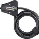 Master Lock Black Python Bike Lock with Key, Adjustable Metal Cable Lock has a Weather Resistant Vinyl Coating for Outdoor Equipment, Bicycles, Trail Cameras, 6 Feet Long, 8418D