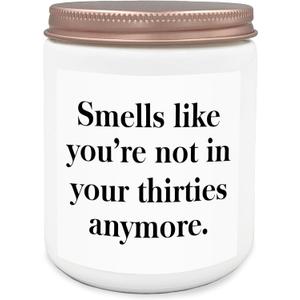 40th Birthday Scented Candles,40th Birthday Gifts for Women,Funny Birthday Lavender Candles,40th Birthday Gift Ideas,Smells Like You're Not in Your Thirties Anymore Scented Candles 8oz