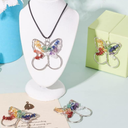 Fashewelry 4pcs 7 Chakra Tree of Life Pendant Crystal Quartz Pendants Butterfly Platinum Wire Wrapped Healing Reiki Charms for DIY Jewelry Necklace Bookmark Making Yoga Meditation