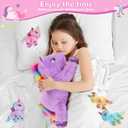 gnomantic 5 Pieces Unicorn Stuffed Animals - 1 Mommy Stuffed Unicorn with 4 Babies - Unicorns Gifts for Girls Ages 3-8, Unicorns Plush Toys for Christmas, Valentine's, Birthday Gifts (Pink & Purple)