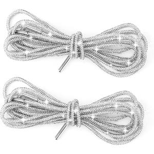 Glitter Rope 2PCS Glitter, Rhinestone Rope Shoe Strings Shiny Hoodie String Replacement Drawstring Cords for Sweatpants Trunks Bags Accessories