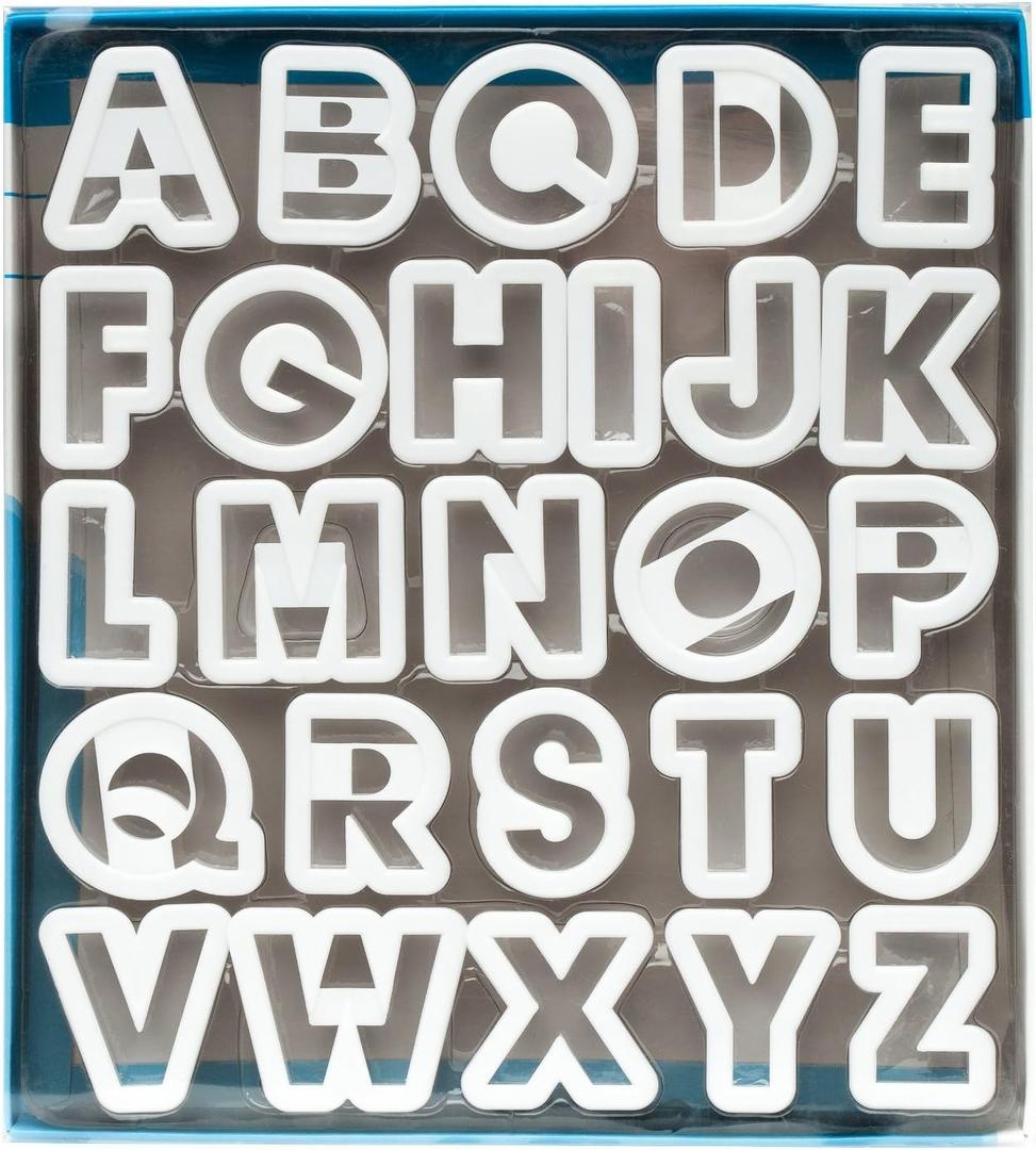 Ateco Alphabet Cookie Cutter Set,White 2-Inches (Letters Cutter Set, White)