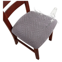 Genina Chair Seat Covers Waterproof Dining Room Chair Covers 6 Pack Stretch Seat Covers for Dinning Room Chair Protector Slipcover for Kitchen, Hotel (6, Pattern1-Light Gray)