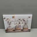 Relax Soak Unwind Canvas Wall Art, Farmhouse Bathroom Painting Picture Wall Decor, Cotton Flower Butterfly Poster Print Artwork for Restroom Home Decoration 12x16in