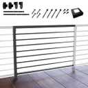CR Fence & Rail Horizontal Guard Rail Kit, 4'Wx3'H Deck Railing Balusters Set w/Middle Post, Brackets Included, Sturdy Deck & Porch Railing Kit for Patio & Balcony, Requires 2 End Posts