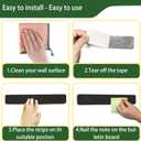 Bulletin Board, Jeethemy Felt Pin Board Bar Strips, Self Adhesive Cork Boards for Walls with 35 Push Pins for Bedrooms Offices Home Decoration,8 Pack,Black/Grey/White/Light Grey