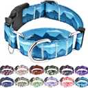 Martingale Collar for Dogs with Buckle Dog Collar Adjustable Soft Nylon Boy Dog Collars for Extra Large Dogs, Blue Sunset