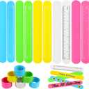 CCINEE 20PCS Silicone Ruler Slap Bracelets, Assorted Ruler Snap Bracelets Colorful Silicone Wristband with Scale for Kids Craft Classroom Prizes Gift Exchange Party Favors