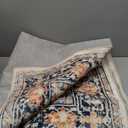 Area Rugs 5'x8' Washable Non-Slip, Floral Vintage Distress Print Pattern Medallion Carpet for Living Room Bedroom Dining Room, Beige Navy Blue Orange Colorful