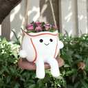 Abofth Smiley Baseball Swing Planter Pot  Cute Resin Hanging Flower Pot with Drainage Hole, Indoor Outdoor Fun Planters for Indoor Plants, Gifts for Plant Lovers, Succulent Pot for Small Plants