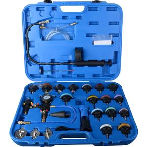 DAYUAN 28pcs Universal Radiator Pressure Tester Kit, coolant Pressure Tester kit coolant Vacuum Refill kit for Cooling System