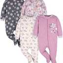 Gerber Baby Girls 4 Pack Sleep 'N Play Footie, Size Preemie 