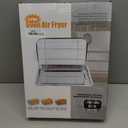 Air Fryer Basket for Oven, 15.6" x 11.6" Extra Large Stainless Steel Air Fryer Tray and Crisper Pan with 50 PCS Parchment Papers, Non-Stick Oven Basket for Baking, Grilling, and Cooking(Black)