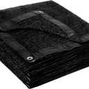 Garden expert 50% Sun Shade Cloth 5x10ft Mesh Tarp with Grommets for Plant Cover Patio Canopy Garden Pergola Greenhouse Car Barn Kennel Black (5FTx10FT)