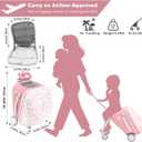 Kids Ride-on Luggage with Seat, 20-inch Carry-On Suitcase, 2-in-1 Children's Luggage with Shockproof Silent Wheels and Guardrail for Airplane & Travels
