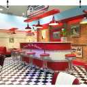 BELECO 10x8ft Fabric Retro 50s Diner Backdrop Classic 1950s Fast Food Soda Shop Restaurant Rockin Dinner Party Dining Background 50s Diner Party Supplies Banner Photo Booth Studio Props (N5-a13700)