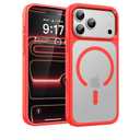 OuXul Magnetic for iPhone 17 Pro Max Case (Compatible with Magsafe) (Military Grade Shockproof) (Reinforced Camera Protection) Translucent Anti-Fingerprint Phone Cover, Matte Red