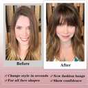 NAYOO Clip in Bangs - 100% Human Hair Wispy Bangs Clip in Hair Extensions, Red Air Bangs Fringe with Temples Hairpieces for Women Curved Bangs for Daily Wear
