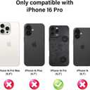 KANGHAR for iPhone 16 Pro Case Cute Sunflowers Bloom Design with Floral Pattern, Slim Fit Soft TPU Shockproof Protective Cover for Women Girls - Black Flowers