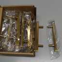 Haidms 20 Pack 3-3/4in(96mm) Gold Cabinet Handles Brushed Brass Drawer Pulls Square Bar Hardware Pull for Kitchen Cupboard Dresser