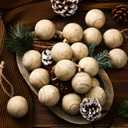 Hiboom 12 Pcs 1.6 Inch Rustic Vintage Christmas Ornaments Balls Mini Neutral Christmas Ball Decorative Textured Distressed Ornaments Rustic Farmhouse Tree Hanging Decor for Holiday Party Favor