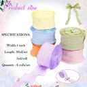 Pastel Ruffle Ribbons Chiffon Silk Ribbons Polyester Fabric Trim for Sewing Making Crafts Gift Wrapping Wedding Home Decor DIY(Macaron Color,1 in X 30 yd,6 Roll)