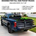 Adjustable Truck Bed Extender 55.5" - 68", Aluminum Flip-in/Flip-Out Bed Extender for Full-Size Trucks, Drill-Mount Design, Fits F150, Ram 1500/2500/3500, Silverado, Sierra, Tundra