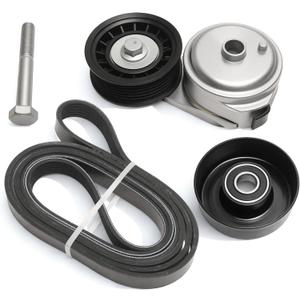 Belt Tensioner Serpentine Belt Idler Pulley Kit For Chevy C1500 C2500 C3500 K1500 K2500 K3500, For GMC C1500 K2500, For Isuzu Hombre, For Oldsmobile Bravada 4.3/5.0/5.7L 96-03 38001