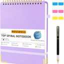 Top Spiral Notebook, A4 Hardcover Top Bound Steno Pads, 240 Pages 100gsm College Ruled Left Handed Notebook Journal for Work, School, Meeting Writing - Purple, 8.5" x 11"