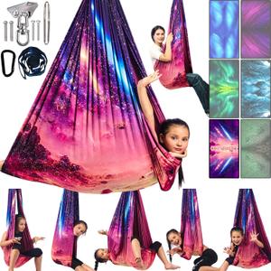 Sensory Swing for Kids & Adults Holds up to 300lbs Indoor & Outdoor Double Layer Therapy Cuddle Swing with 360 Swivel Hanger Kit for Calming, Effect for Autism, ADHD or SPD. (Fantasy Pink)