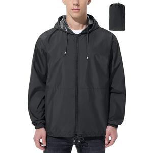 Mens Rain Jacket Raincoat Windbreaker Running Waterproof Lightweight Packable with Hood Travel Hiking Cycling.XXL