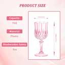 7OZ Plastic Wine Glasses, Reusable Vintage Goblets Unbreakable Drinking Glasses Crystal Water Cups Champagne for Wedding, Parties, Mother's Day (100, Pink)