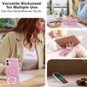 for iPhone 16 Case with Invisible Ring Stand [Military Drop Protection] [Compatible with Mag-Safe] Matte Translucent Back Anti-Slip Shockproof Phone Cover 6.1 Inch 2024-Pink