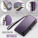 Defencase Compatible with Galaxy A13 5G Case Wallet with RFID Blocking Card Holder for Women Men, PU Leather Magnetic Snap Flip Zipper Strap Wallet Phone Case Fit for Samsung Galaxy A13 5G, Purple